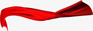 黑红色漂浮丝带红旗免抠