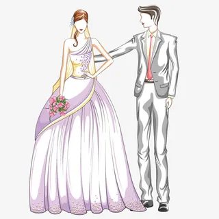 创意新郎与新娘免抠