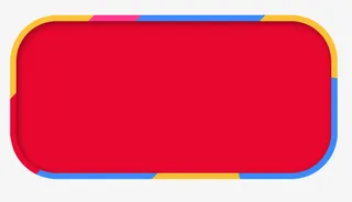 红色五彩边文本框免抠