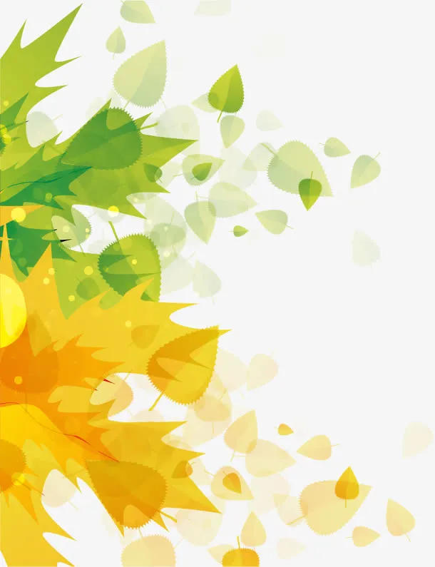 水彩叶子矢量图免抠