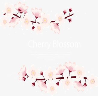 粉红色杏花花枝春天花开植物矢量免抠装饰边框元素