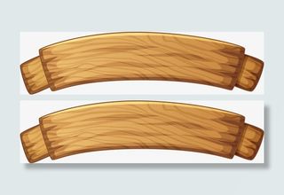 黄色简约木牌免抠