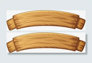 黄色简约木牌免抠