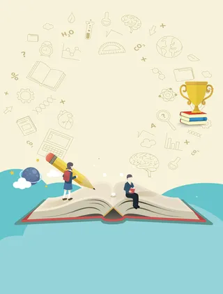 矢量卡通手绘备战高考海报背景高清