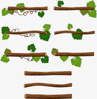 生动树枝标题栏免抠