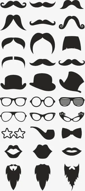 黑色胡子素材免抠