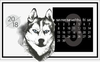 狗年时尚日历矢量模板免抠