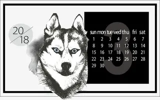 狗年时尚日历矢量模板免抠