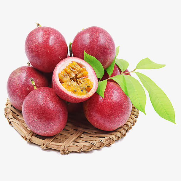 香甜百香果微距摄影免抠