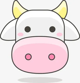 可爱奶牛牛头免抠