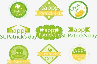 绿色节日装饰海报免抠