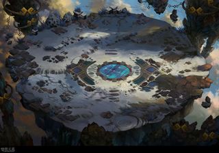 紫色神秘雪山场景免抠