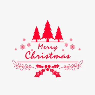 圣诞节快乐英文艺术字免抠