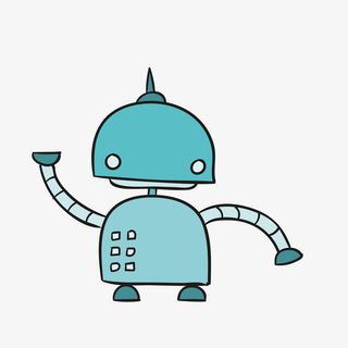 蓝色可爱机器人矢量图免抠