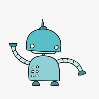 蓝色可爱机器人矢量图免抠