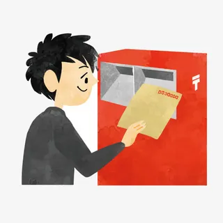 卡通寄信男生免抠