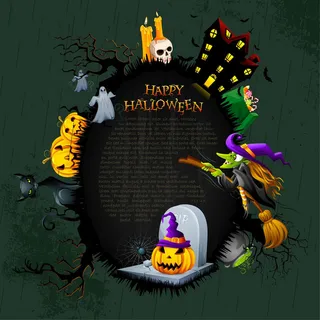 万圣节南瓜墓碑恐怖元素免抠