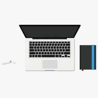 办公室桌面俯视图免抠