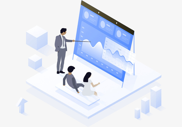 蓝色科技大数据背景免抠