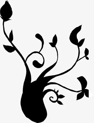 扁平风格合成树枝形状免抠