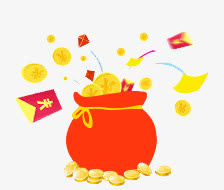 卡通钱袋金币钱包免抠