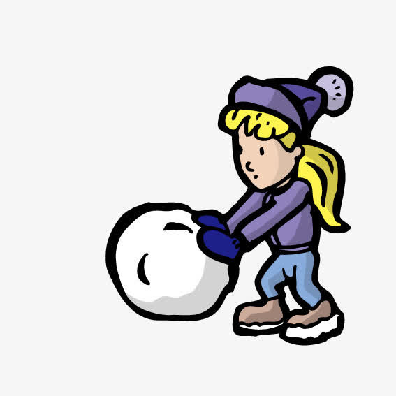 推雪球的女孩免抠