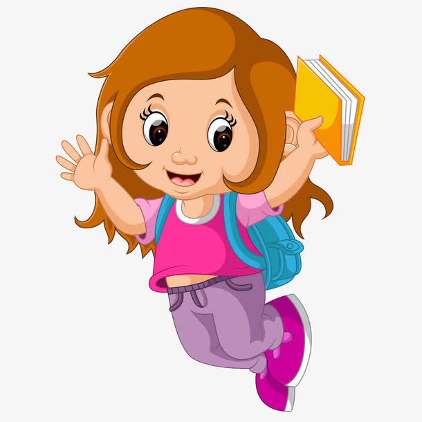 可爱的拿着书的大眼睛女孩免抠