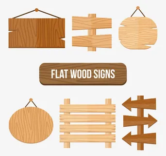 卡通木制路标标志素材免抠