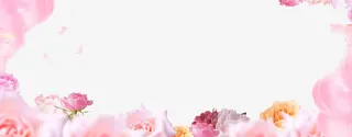 粉色鲜花海报边框免抠