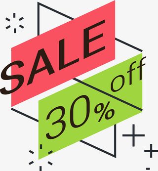 卡通商场折叠标签免抠