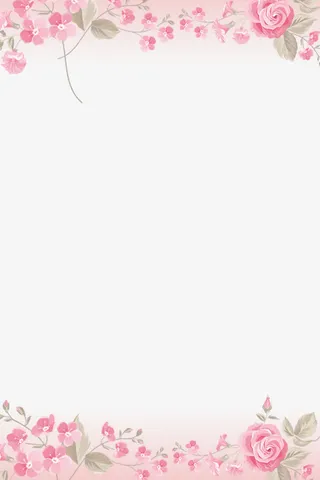 小清新手绘花朵边框免抠