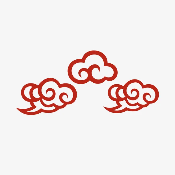中国风，祥云，中国风线条免抠