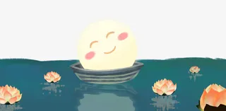 元宵节汤圆与河灯装饰免抠