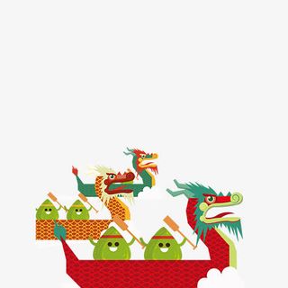 端午节习俗活动粽子划龙舟免抠