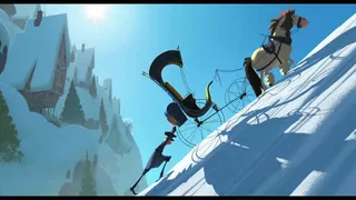 冬日战马下滑推车免抠