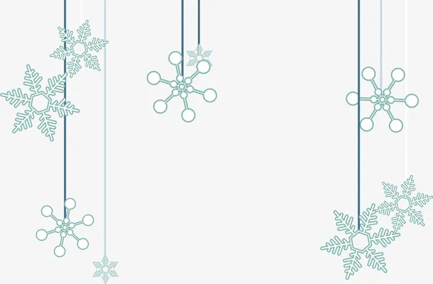 冬季蓝色雪花挂饰免抠