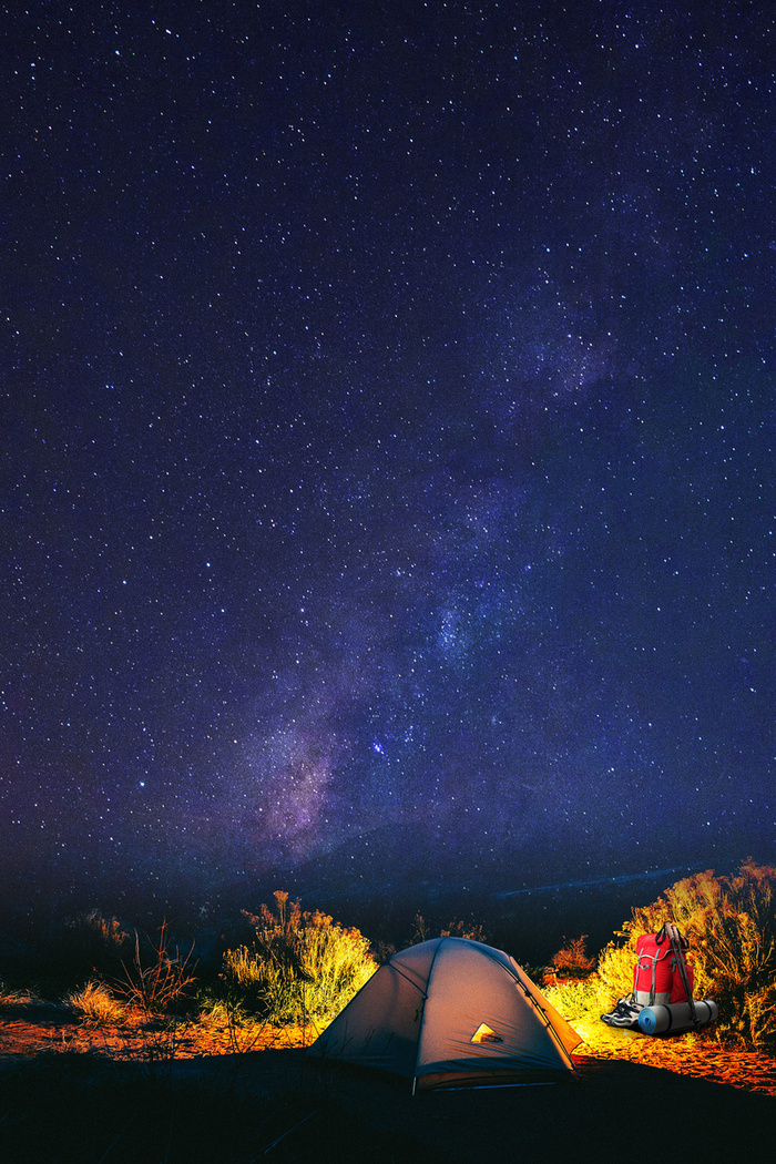 璀璨星空夏令营帐篷背景高清