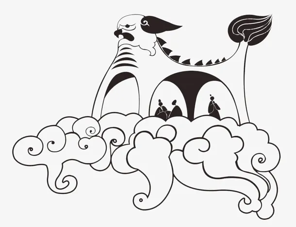 古典中国风文艺装饰广告设计天庭免抠