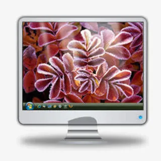 上霜的叶子液晶显示器桌面图片PNG图标免抠