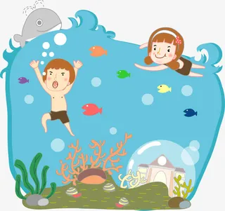 矢量潜水素材免抠