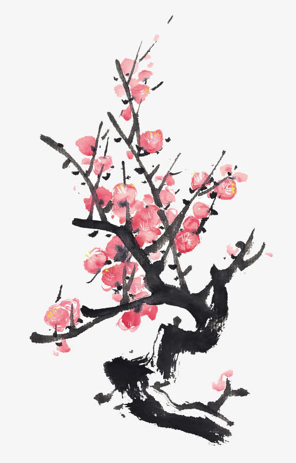 粉色梅花免抠