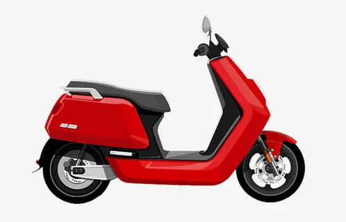 红色电动车免抠