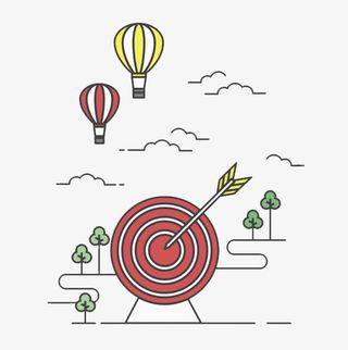 红色水彩靶心免抠图免抠