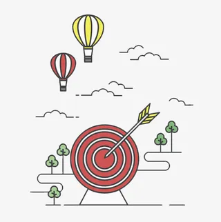 红色水彩靶心免抠图免抠