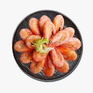 一碟白灼虾子设计素材免抠