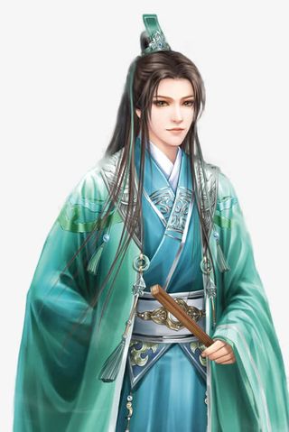 古风立绘持扇靓丽男子免抠