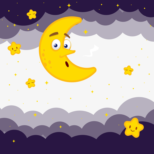 创意卡通月亮和星星矢量图免抠