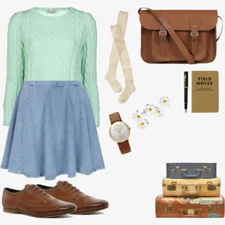 薄荷绿毛衣秋季搭配免抠