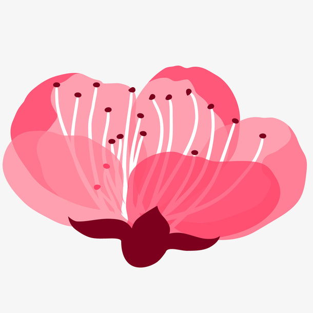 手绘桃花花瓣矢量图免抠