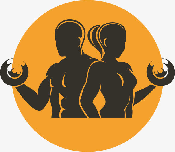 圆形男女健身俱乐部logo免抠